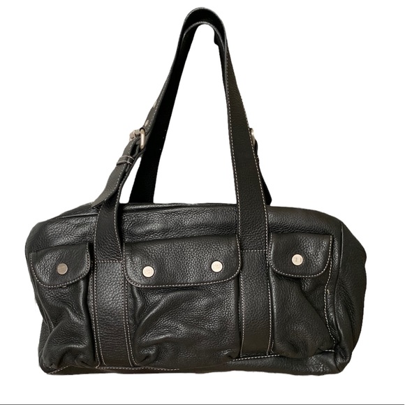 Sigrid Olson Black Leather Purse Handles Bag Soft Leather - Picture 5 of 7